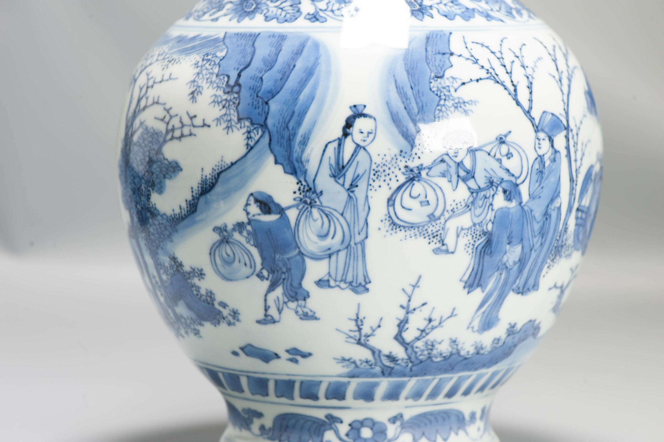 Antica porcellana cinese Chongzhen di transizione, figurata, 17° secolo 8