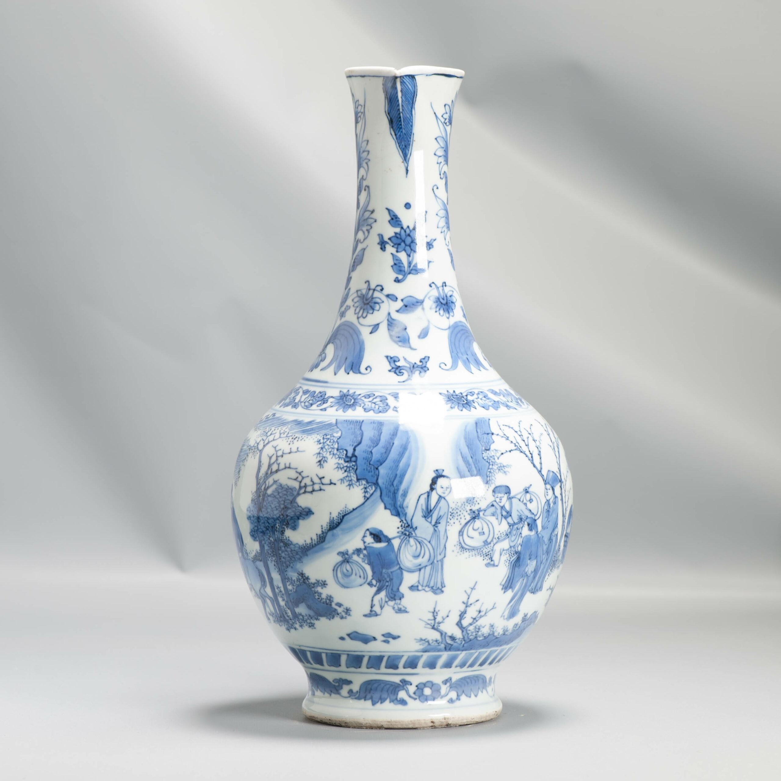 Antica porcellana cinese Chongzhen di transizione, figurata, 17° secolo 9