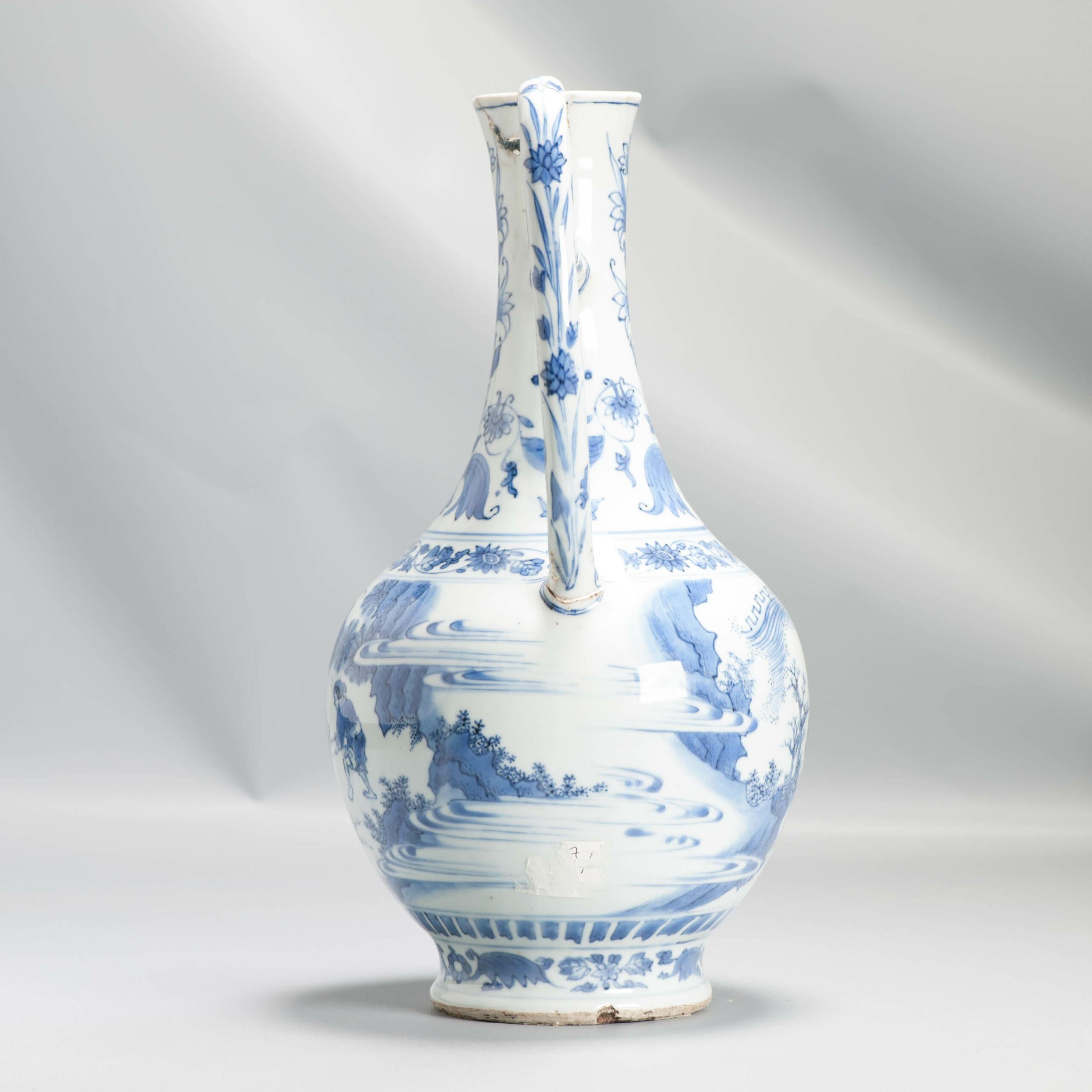 Antica porcellana cinese Chongzhen di transizione, figurata, 17° secolo 11