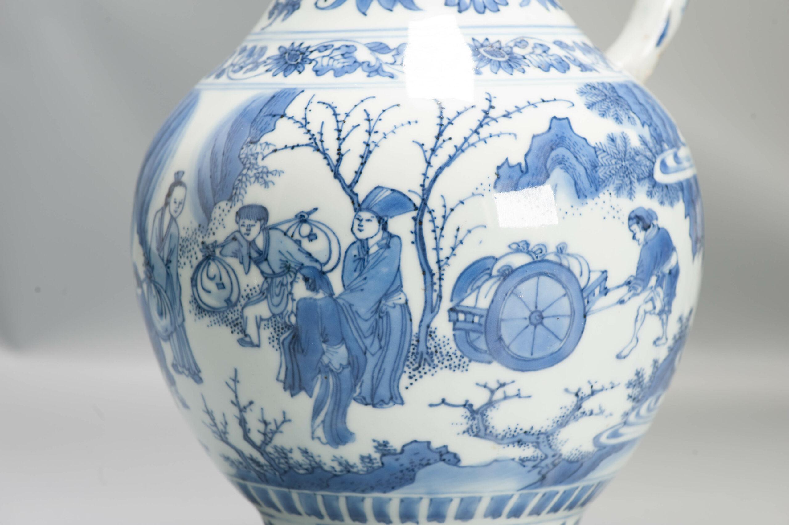 Antica porcellana cinese Chongzhen di transizione, figurata, 17° secolo 12