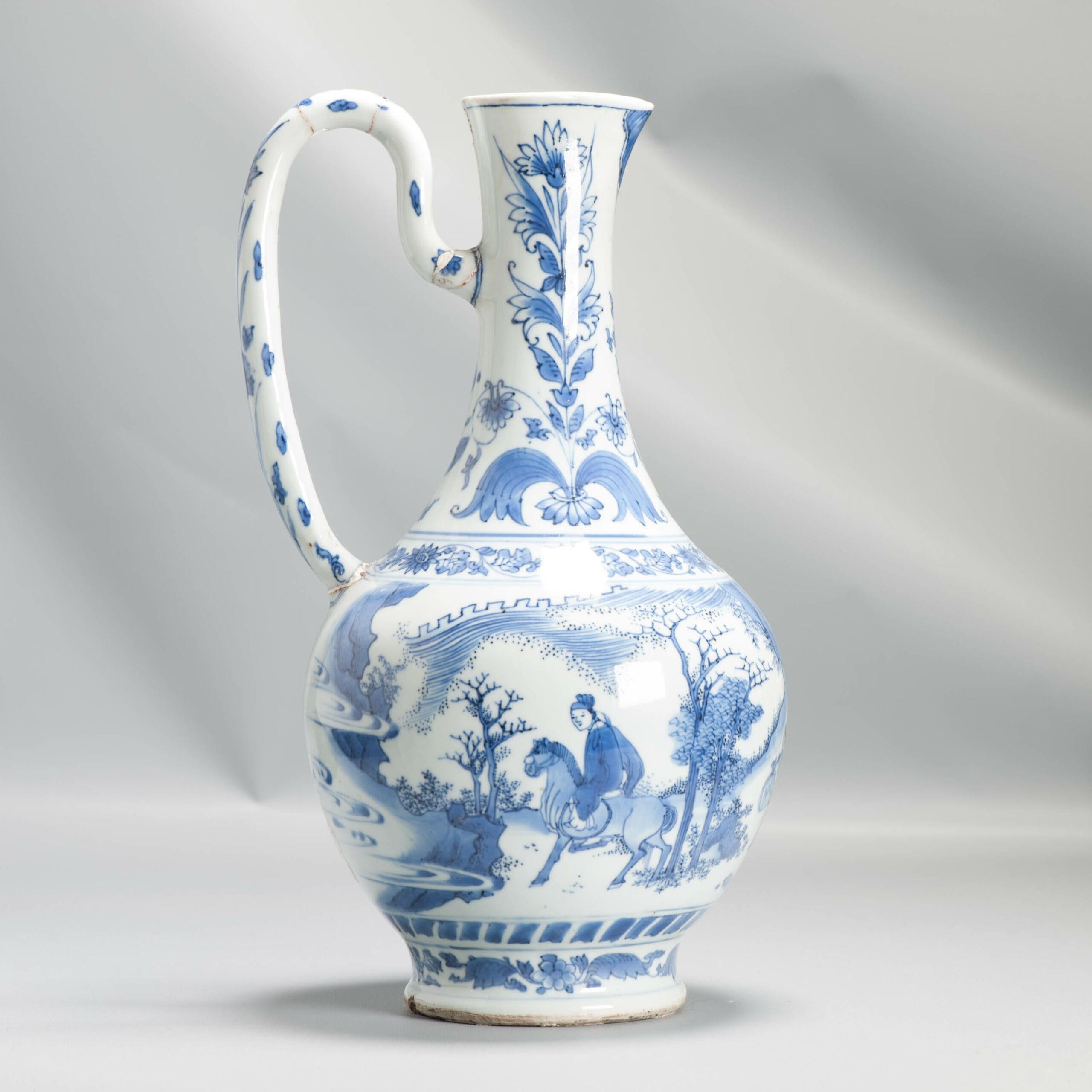 Porcellana Antica porcellana cinese Chongzhen di transizione, figurata, 17° secolo