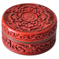 Antique Chinese Cinnabar, Brass and Enamel Box