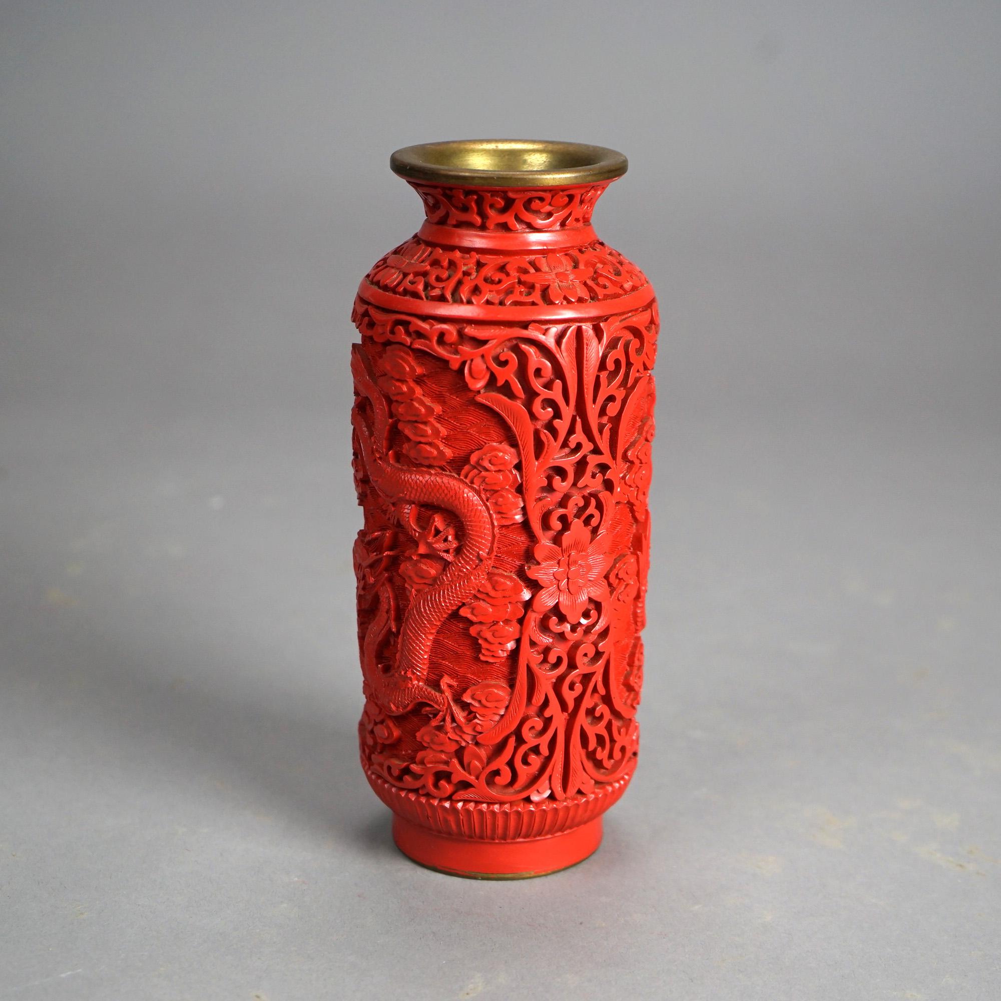 antique chinese cinnabar vase