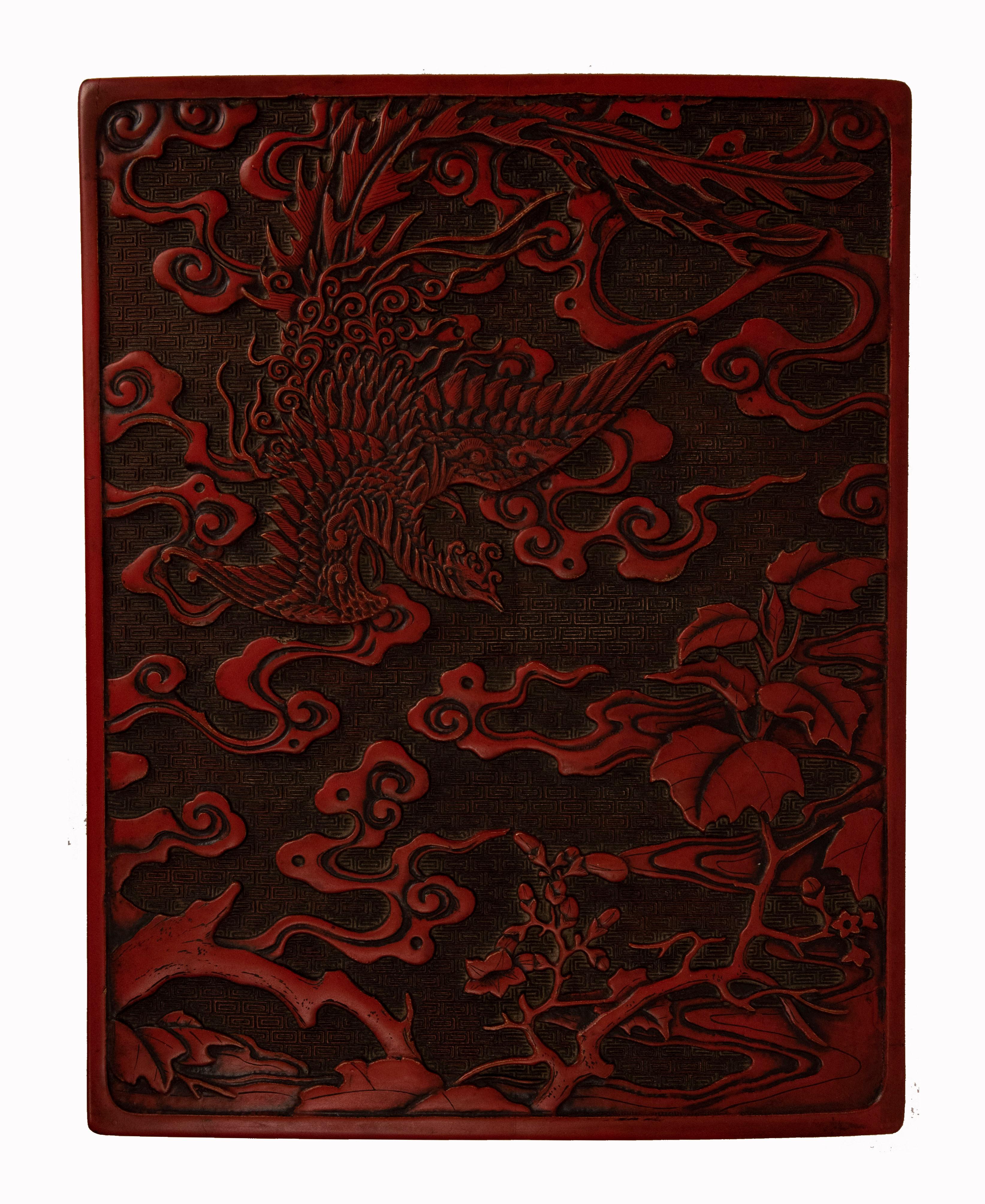 Antique Chinese Cinnabar Lacquer Rectangular Lidded Box 2