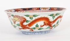 Antique Chinese Circular Imari Palette Porcelain Bowl, 19th Century