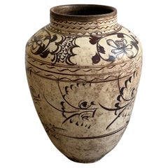 Antique Chinese Cizhou Style Pottery Jar, Ming Dynasty Period