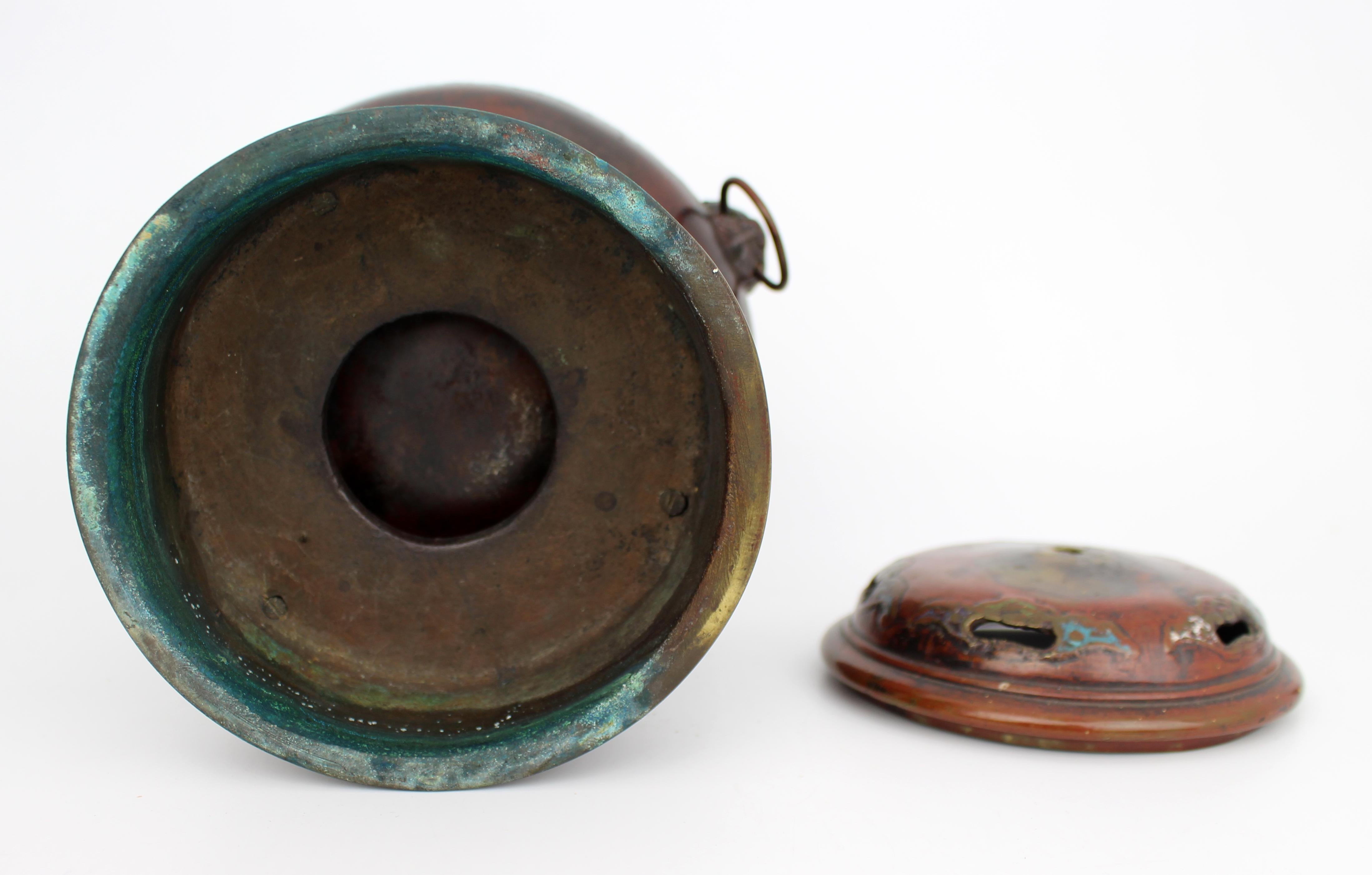 Antikes chinesisches Cloisonné-Bronzegefäß, späte Qing-Dynastie im Angebot 3