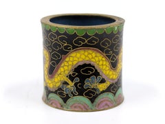 Antique Chinese Cloisonne Dragon Archer's Thumb Ring Size 14 ROC early 20c