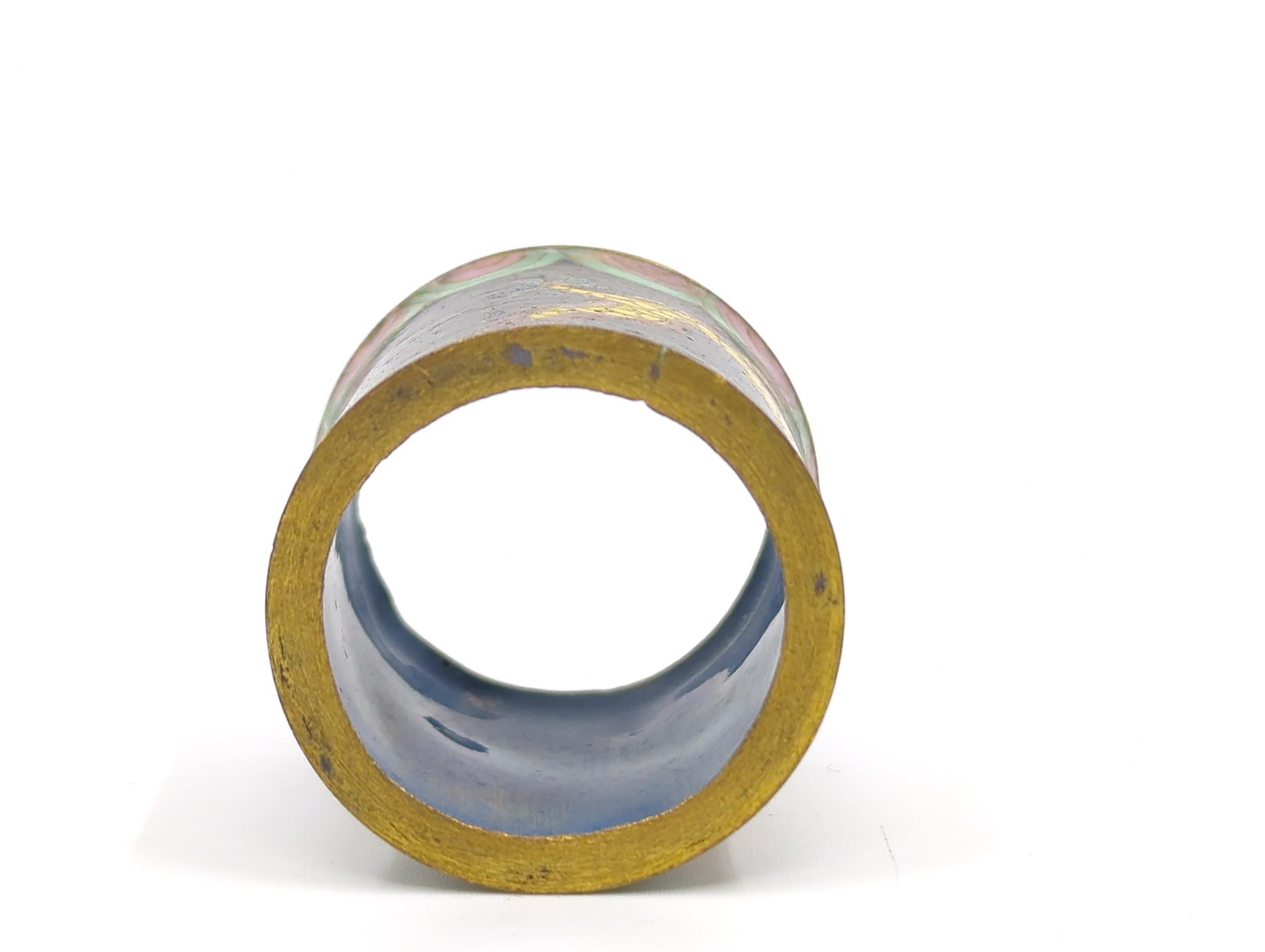 Antiker chinesischer Cloisonné-D Drachen- Archer's Thumb Ring Größe 14 ROC Anfang 20c im Angebot 1