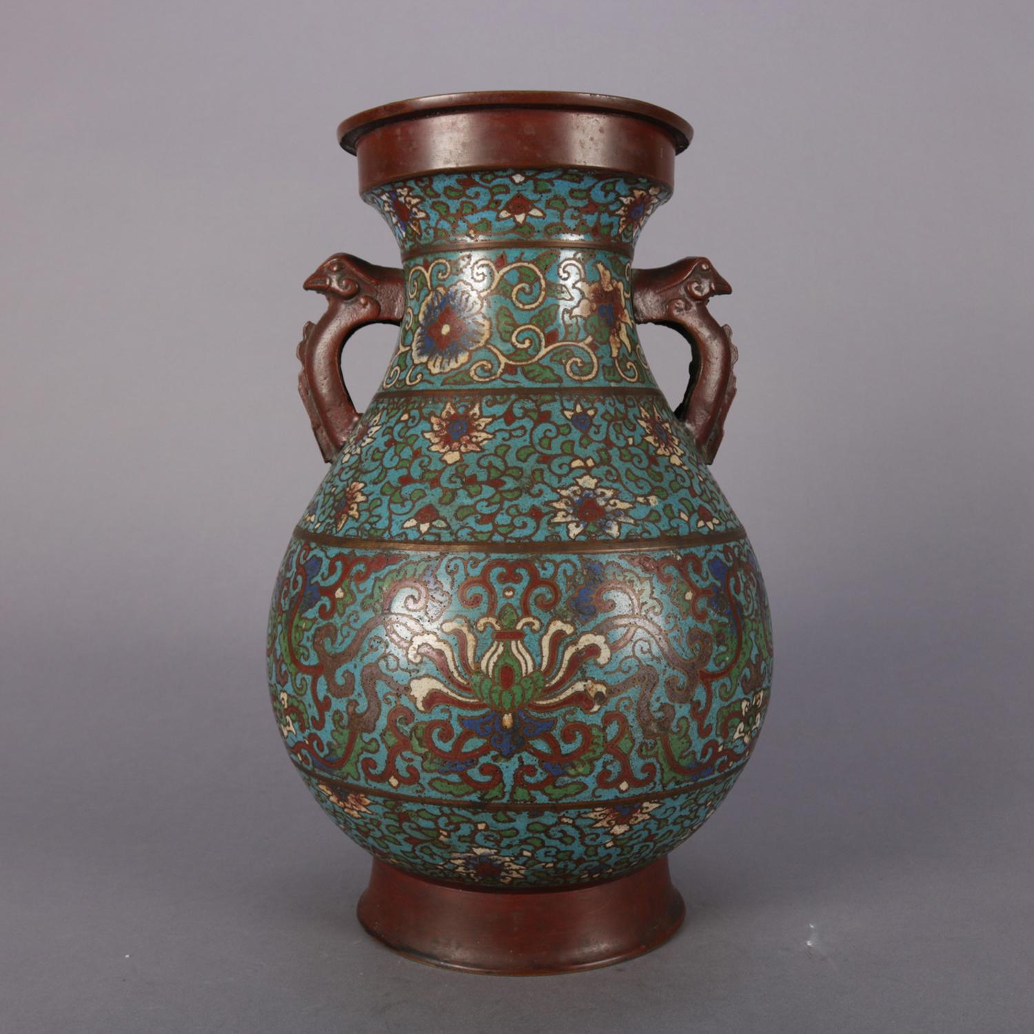 antique cloisonne urns