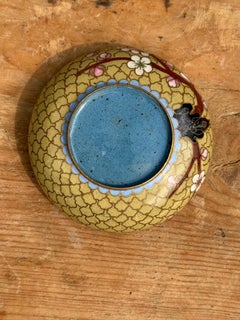 Antique Chinese Cloisonne Enamel on Brass Ashtray