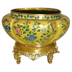 Antique Chinese Cloisonné Enamel Porcelain Jardiniere, Circa 1870-1880.