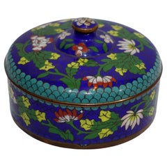 Vintage Chinese Cloisonné Enamel Round Lidded Box 19th Century CO#01