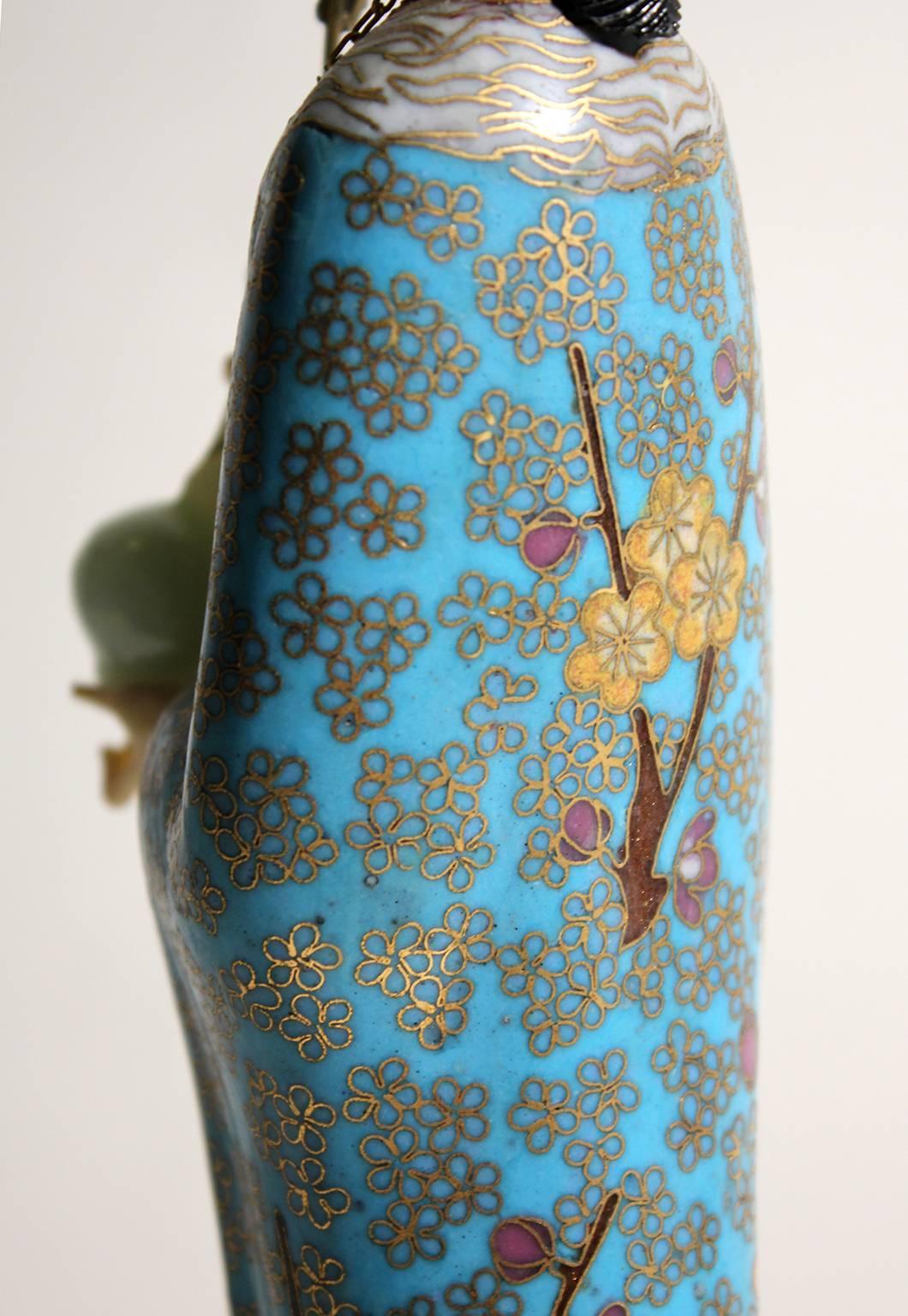Antique Chinese Cloisonné Enameled Carved Guanyin Quan Yin Sculpture Figurine 6
