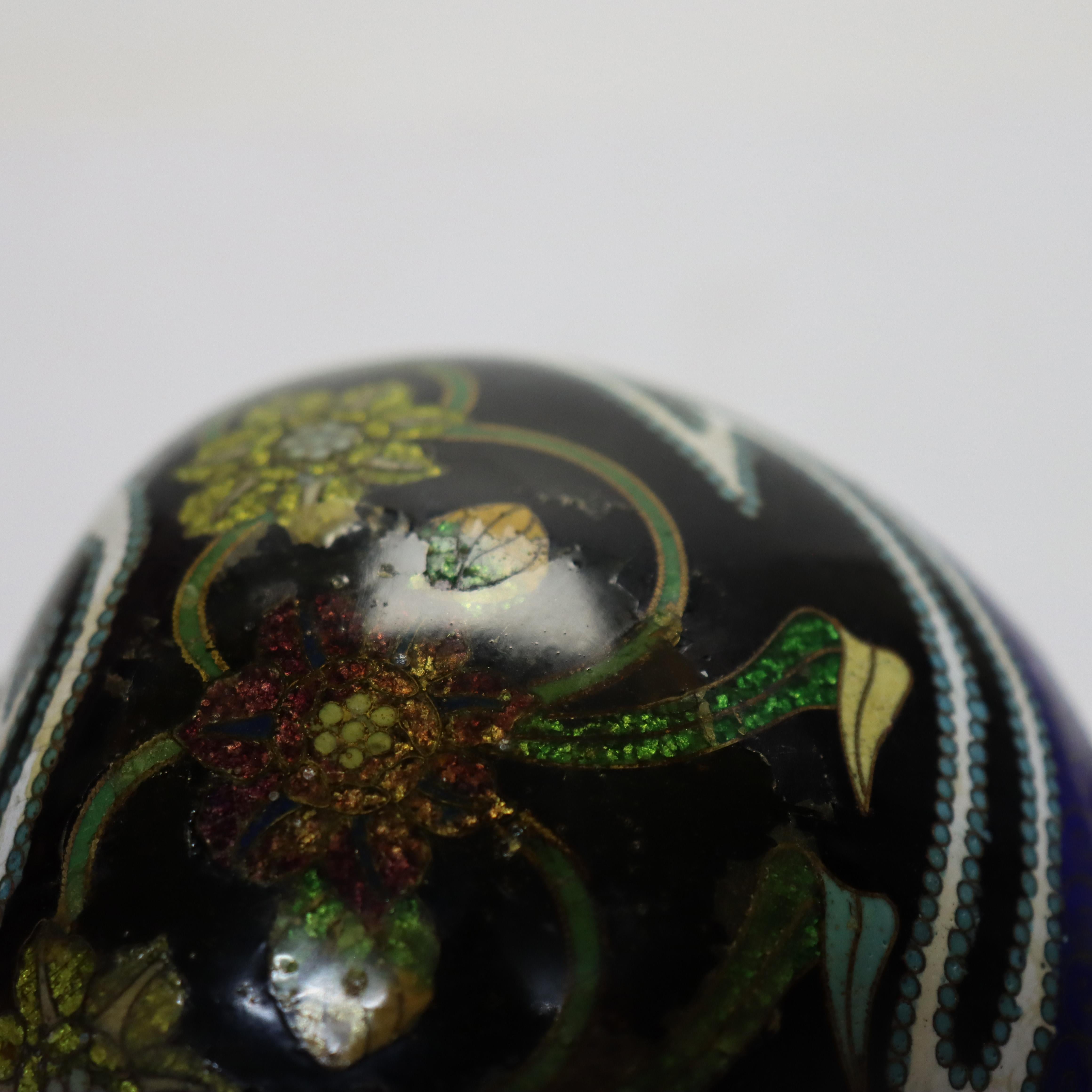 Antike chinesische Cloisonne emailliert Lidded & Footed Jar Early 20thC im Angebot 2