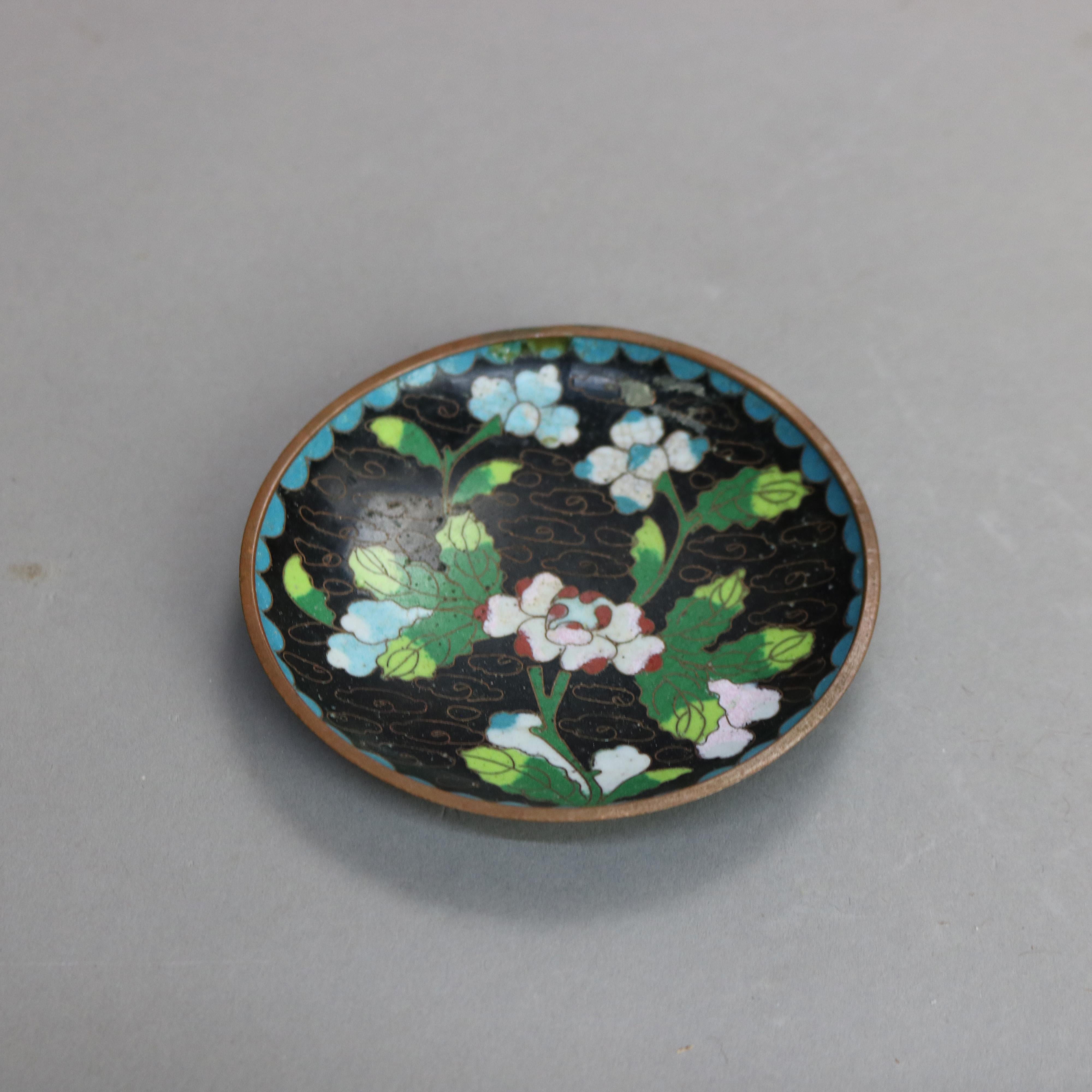 20th Century Antique Chinese Cloisonne Enameled Sauce Dishes C1920