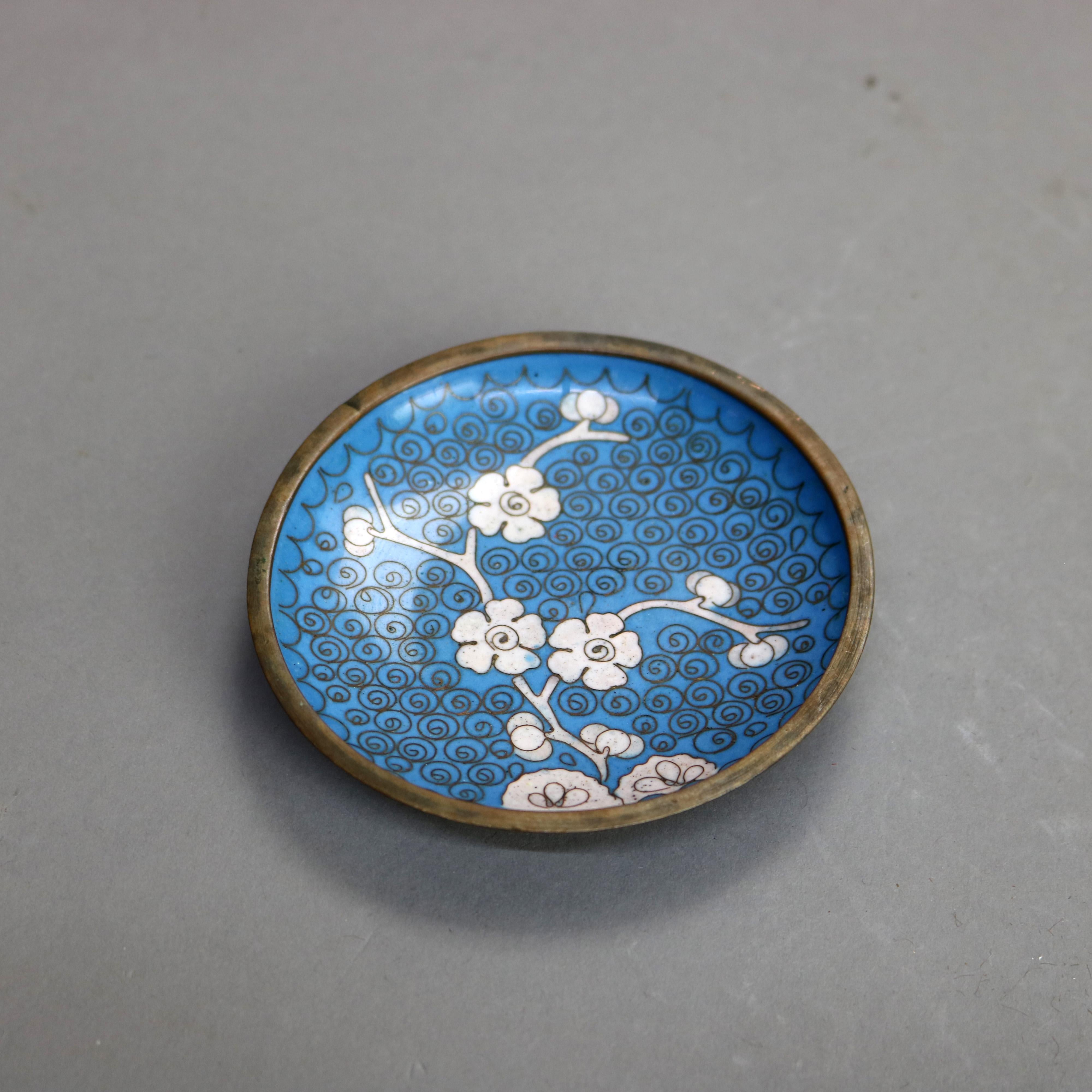 Antique Chinese Cloisonne Enameled Sauce Dishes C1920 2