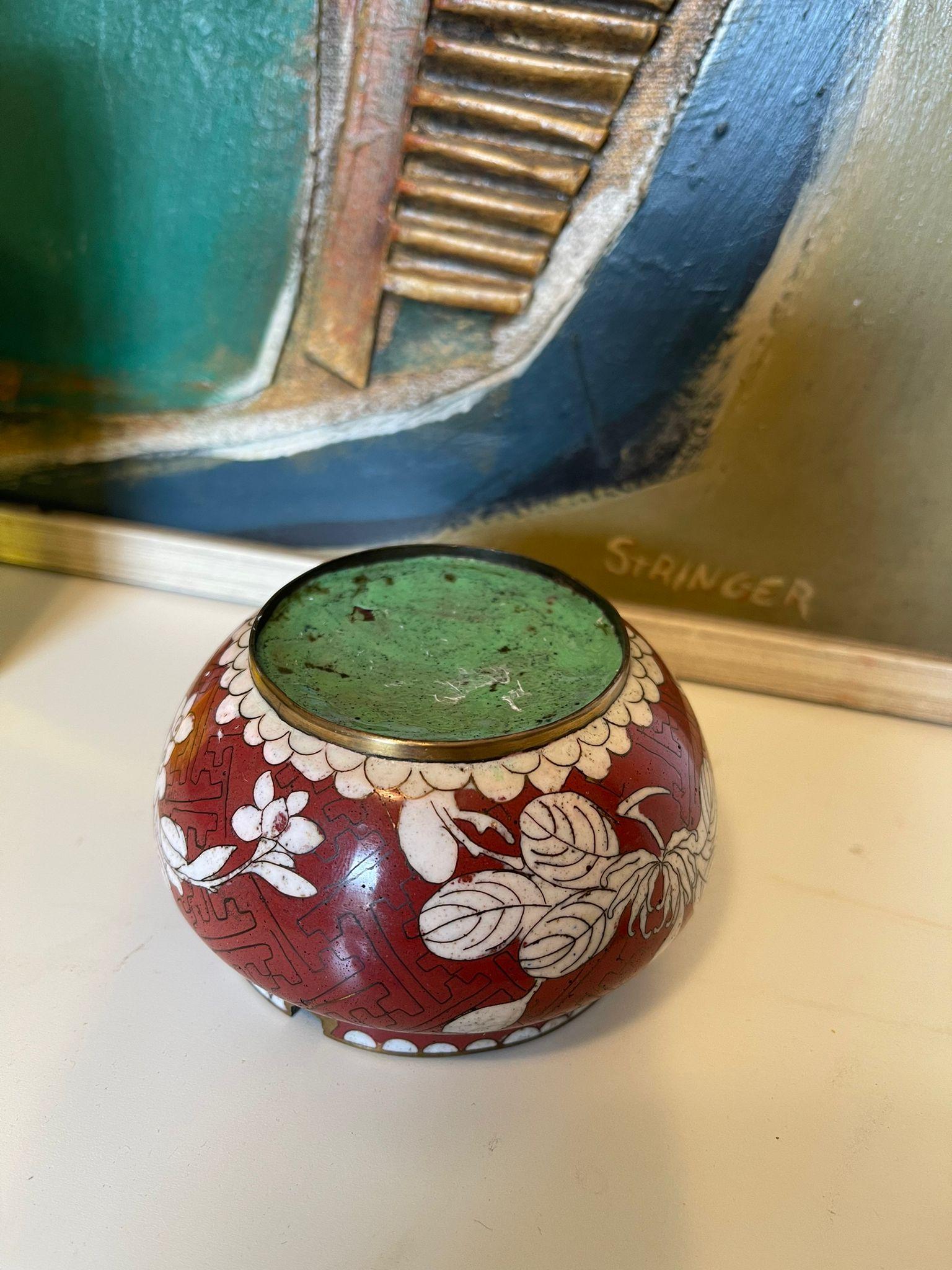 Antique Chinese Cloisonné Flip top Astray. 2