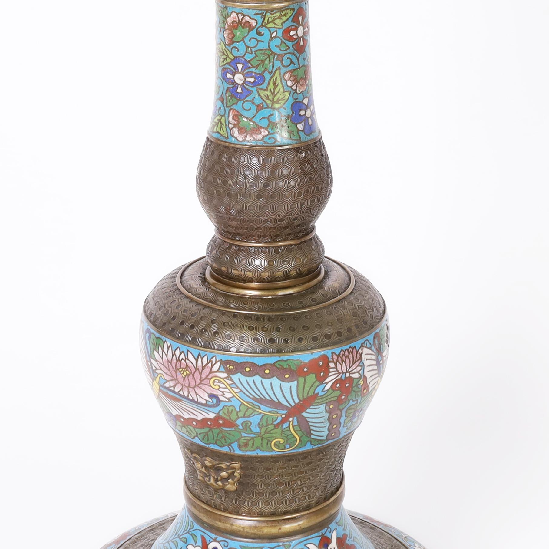 Antique Chinese Cloisonne Floor Lamp 1