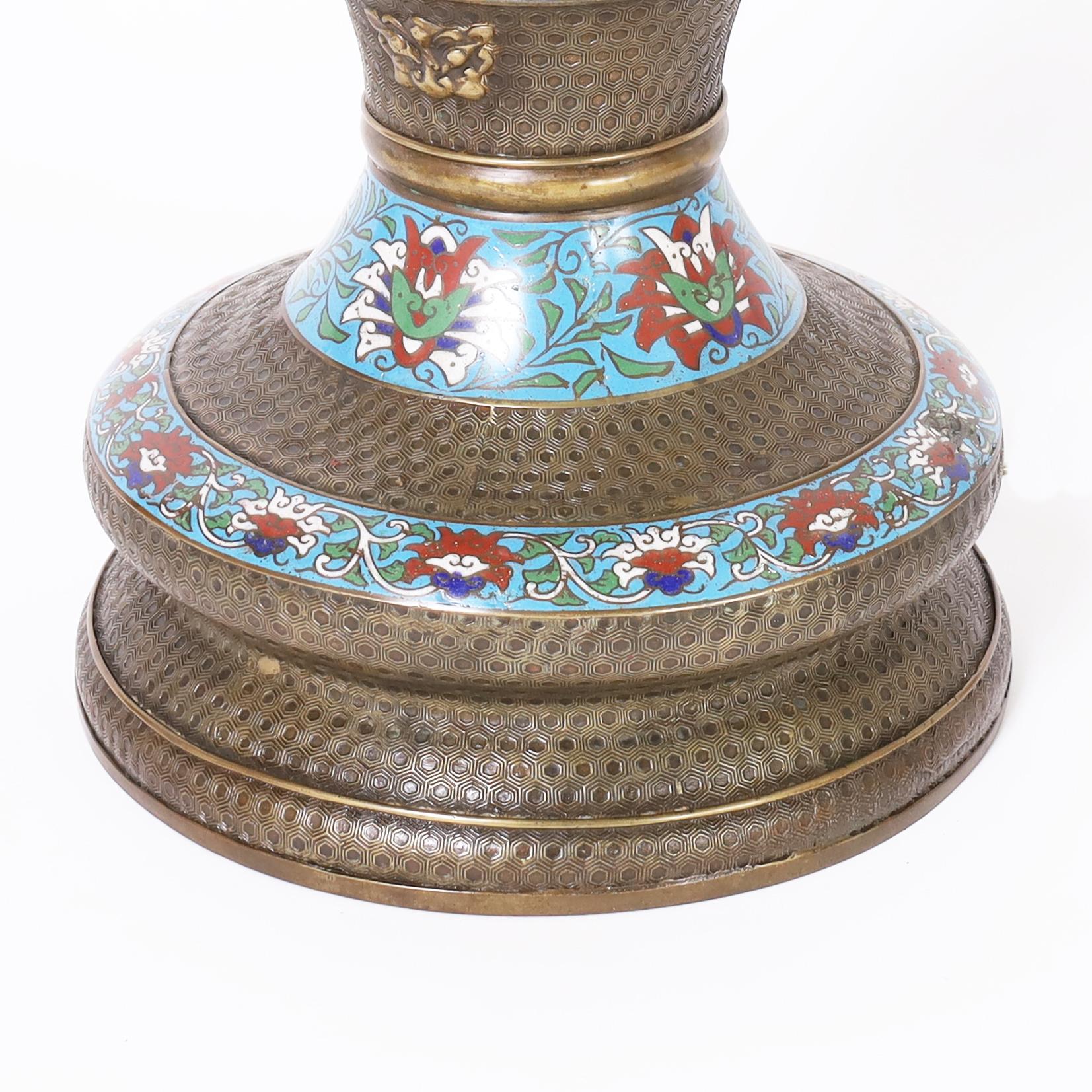 Antique Chinese Cloisonne Floor Lamp 3