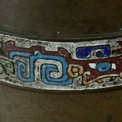 Antique Chinese Cloisonné Hand Enameled Bronze Umbrella Stand, 19th Century