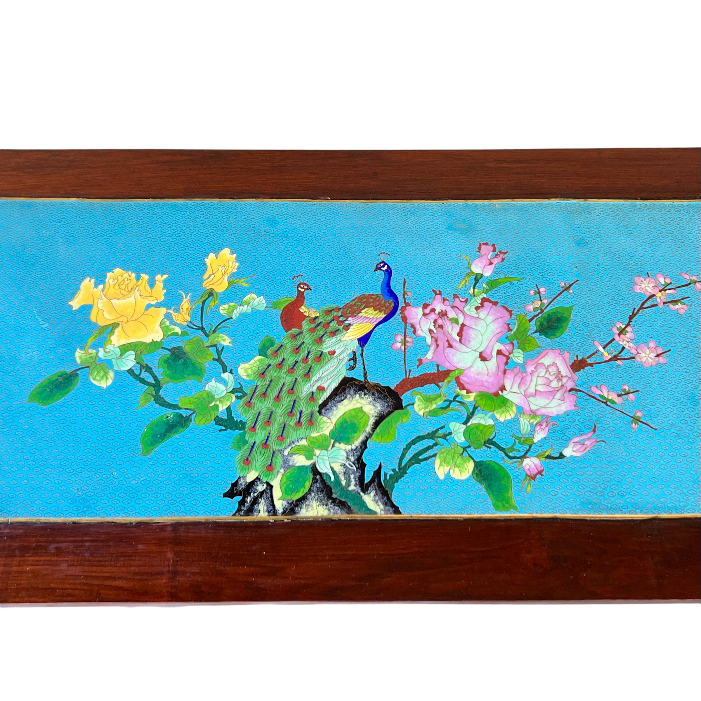 XIXe siècle Ancienne console d'autel chinoise en bois de rose cloisonné en vente