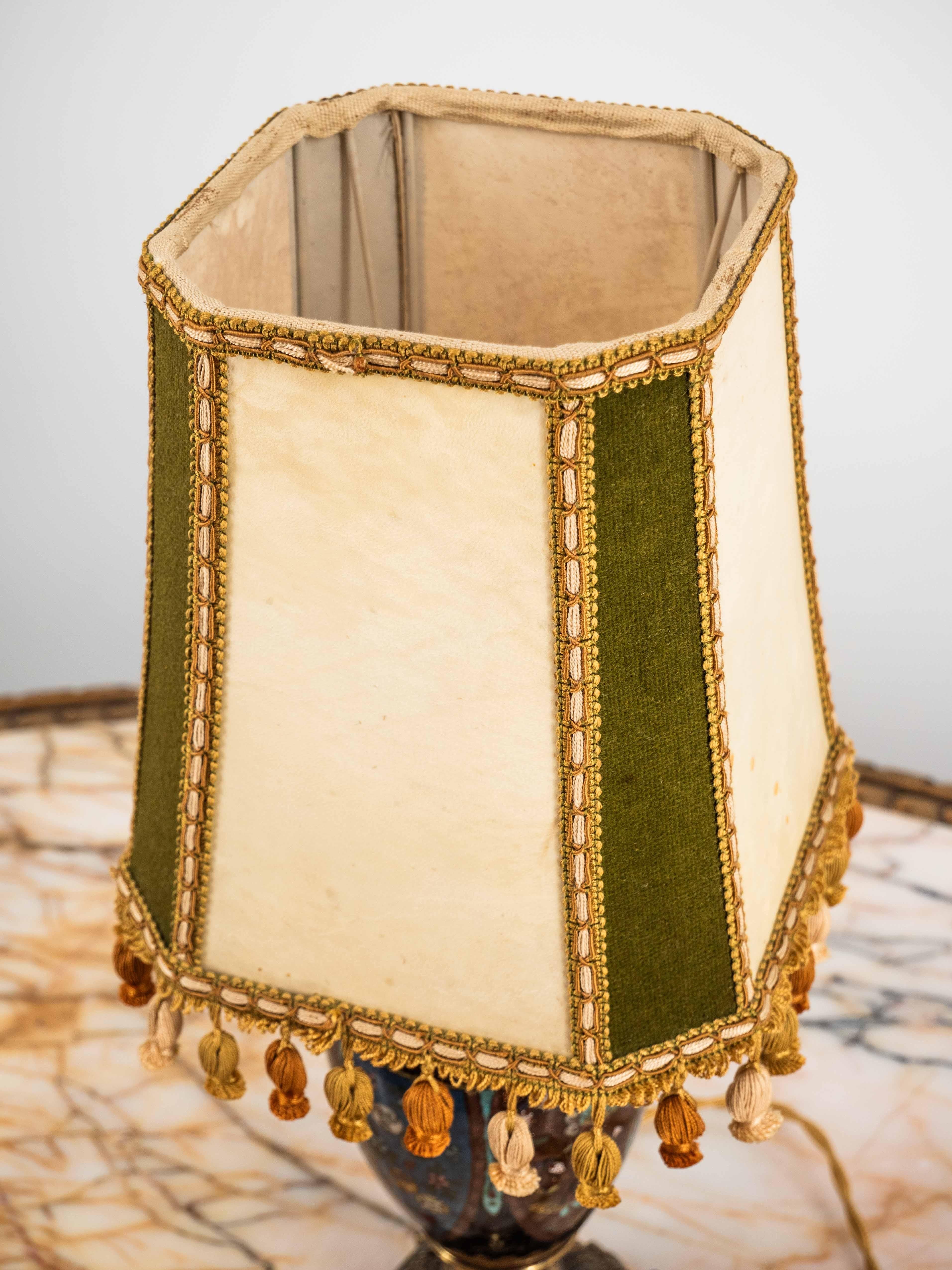 Antique Chinese Cloisonne table lamp For Sale 2