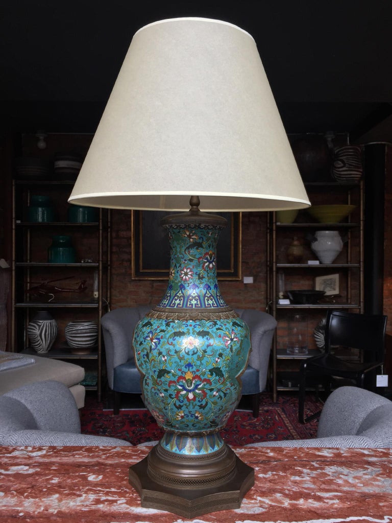 Antique Chinese Cloisonné Vase Table Lamp at 1stDibs