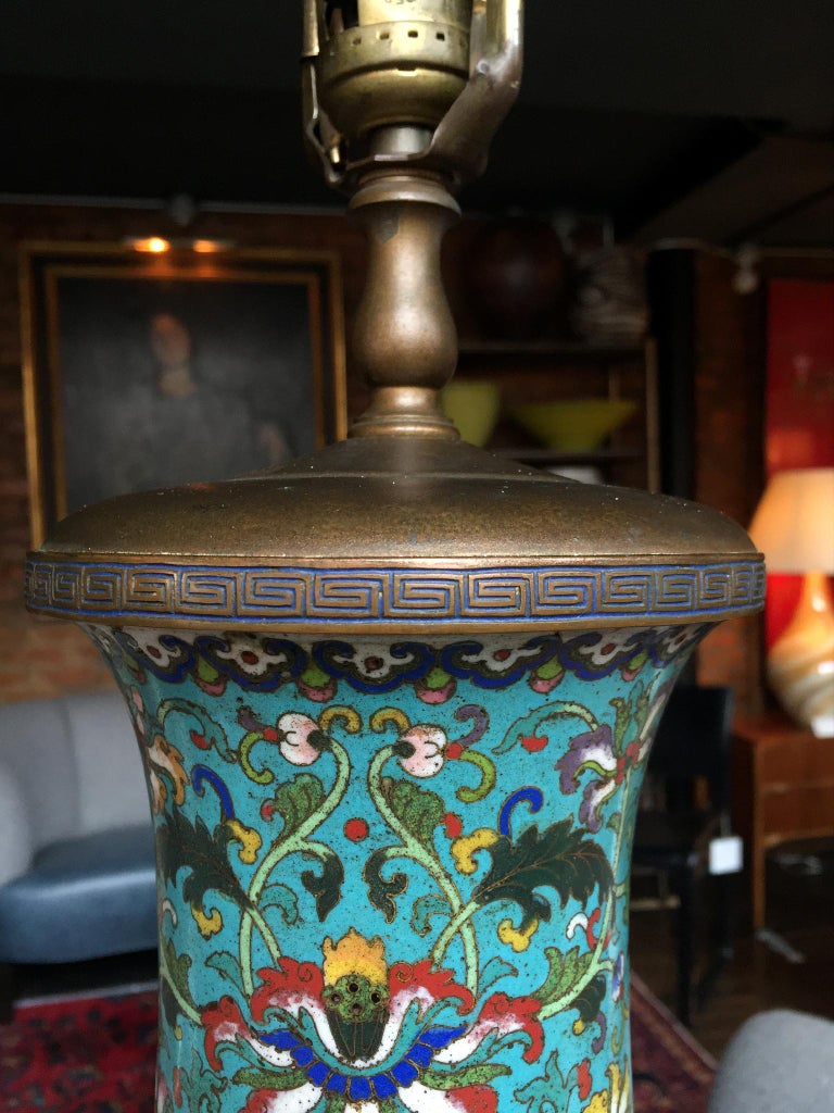 Antique Chinese Cloisonné Vase Table Lamp at 1stDibs