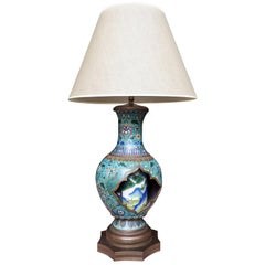 Antique Chinese Cloisonné Vase Table Lamp
