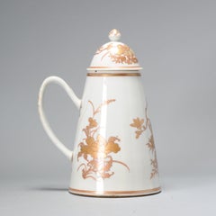 Antique Chinese Coffee / Chocolate Pot Porcelain Gold Yongzheng