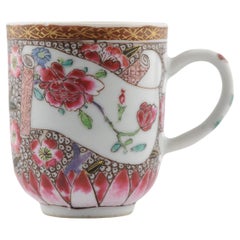 Tasse à café chinoise ancienne fleurs Yongzheng/Qianlong Porcelaine