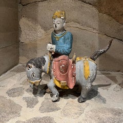 Antique Chinese Ming Dynasty Glazed Wood Horseman