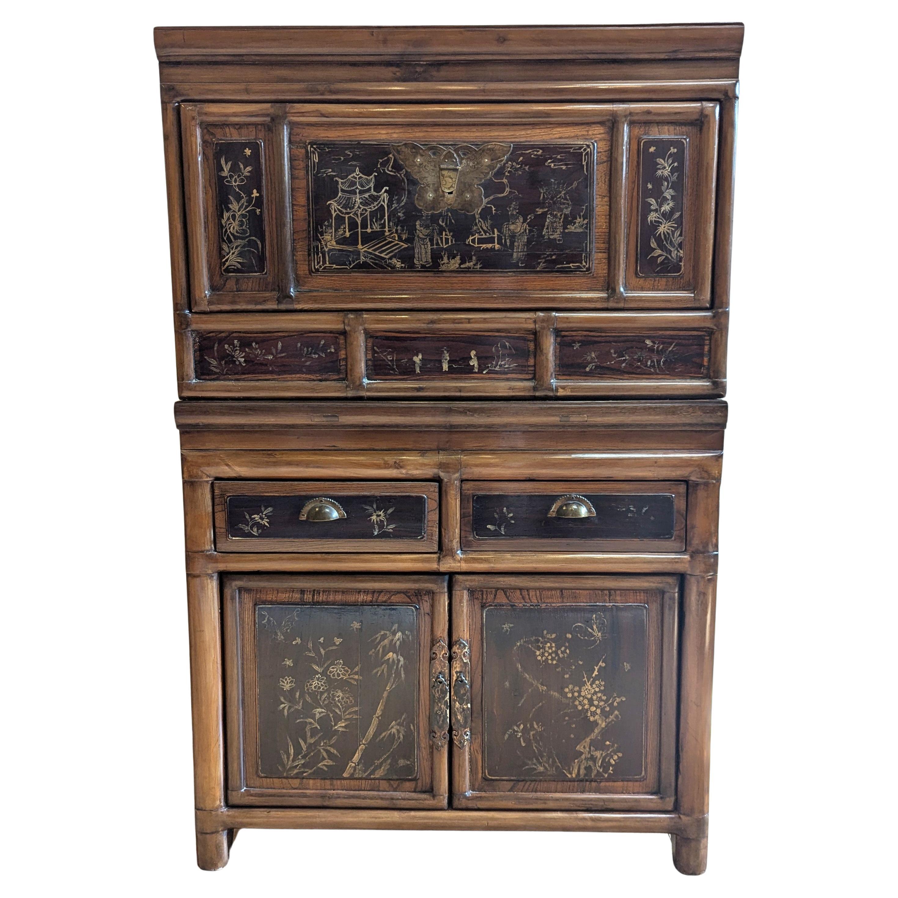 Antique Chinese Compartment Cabinet