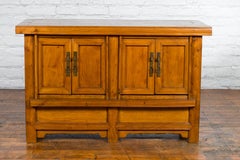 Antique Console Cabinet with Petite Double Doors and Hidden Compartments