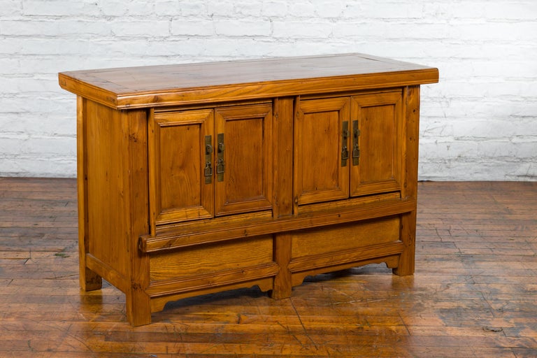 Antique Chinese Console with Petite Double Doors and Hidden