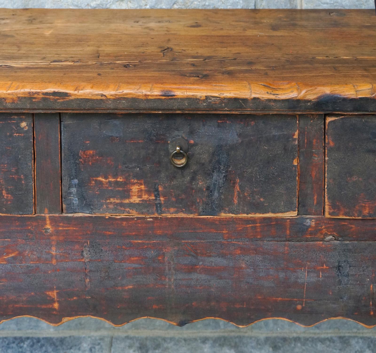 18th Century Antique Chinese Console with Original Surface