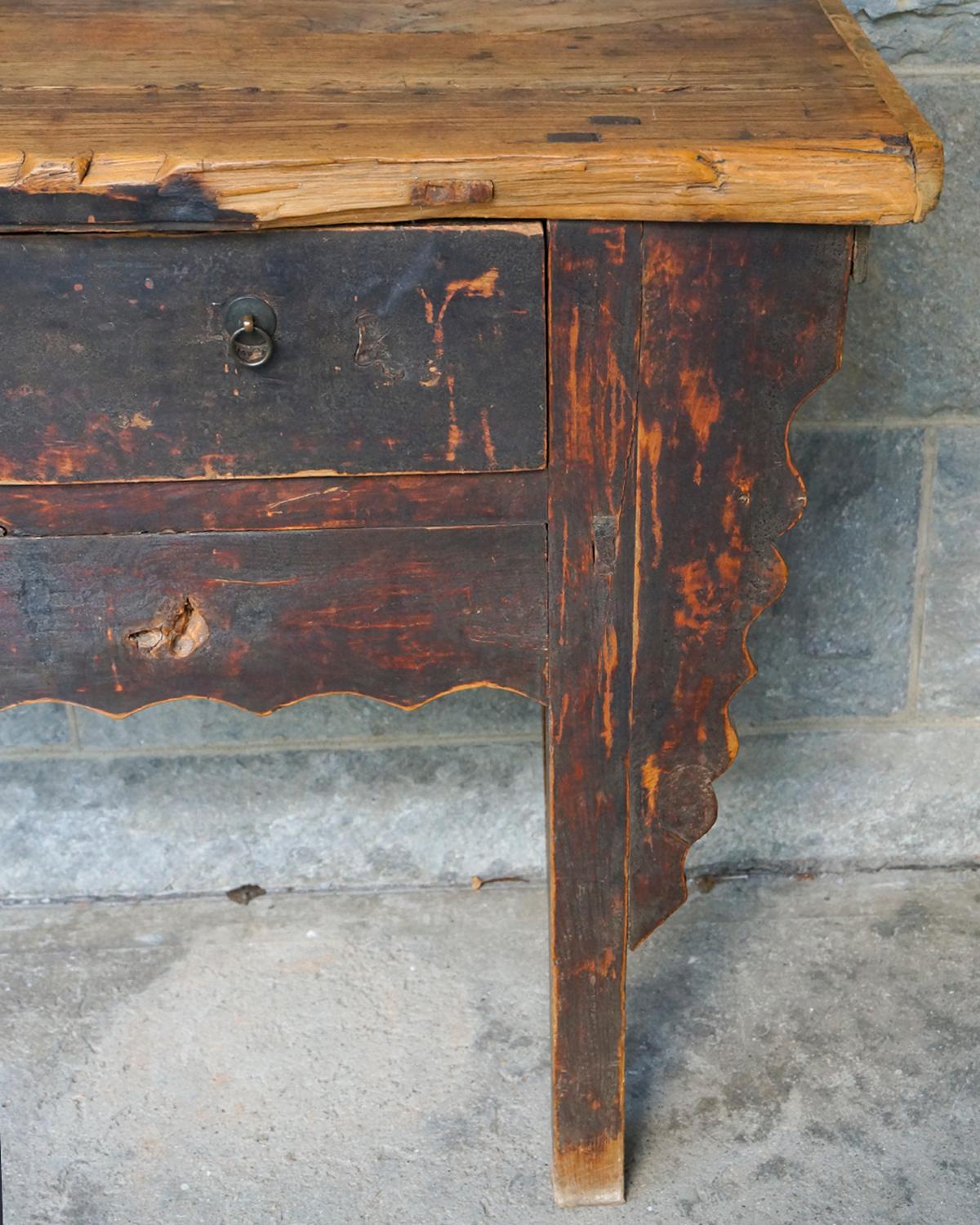 Wood Antique Chinese Console with Original Surface