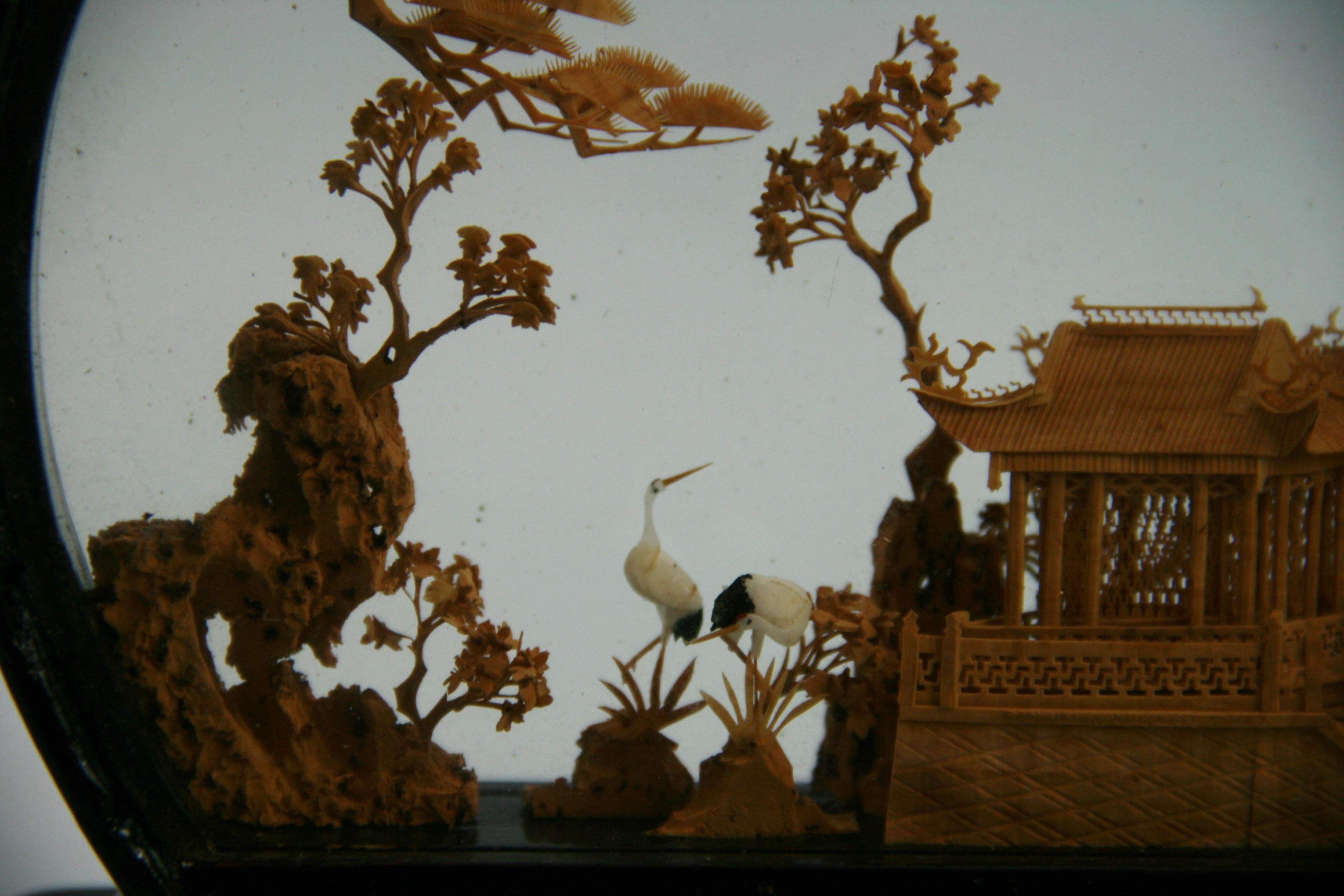 Mid-20th Century Antique Chinese Cork Diorama For Sale
