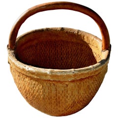 Antique Chinese Country Willow Basket