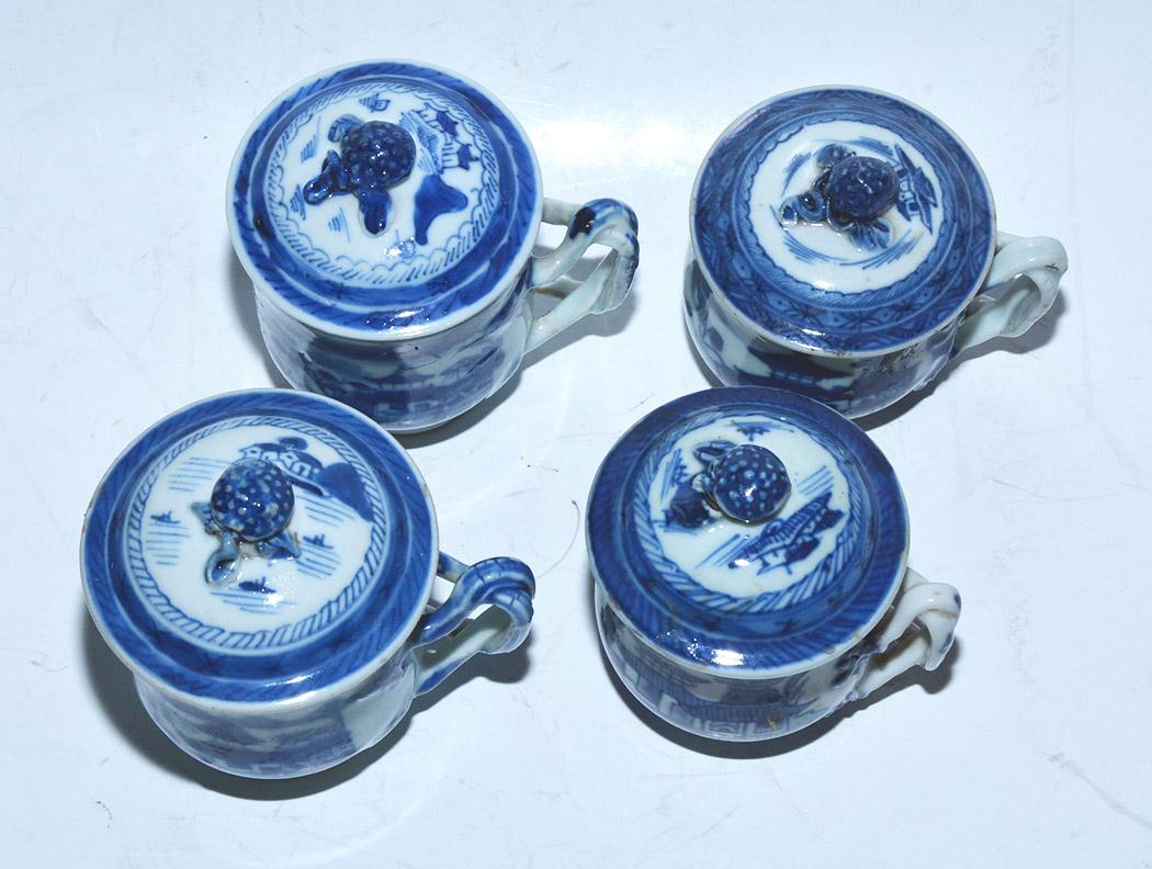 Chinese Export Antique Chinese Covered Teacups, Sold Singly For Sale