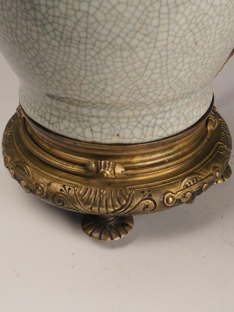Antique Chinese Crackle Glaze Lamp with Foo Dog Motifs For Sale 8