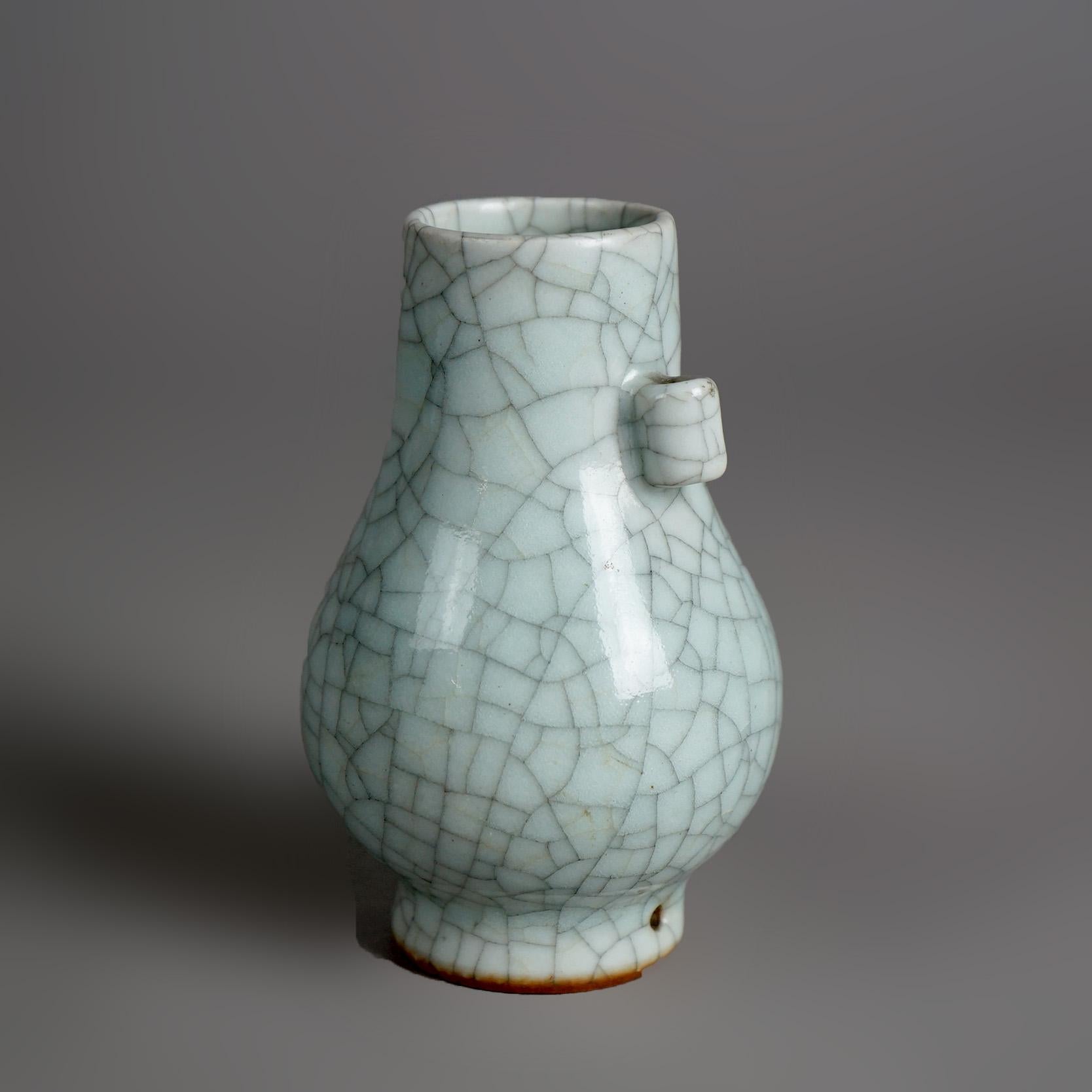 Asian Antique Chinese Crackle Glaze Pottery Vase C1930