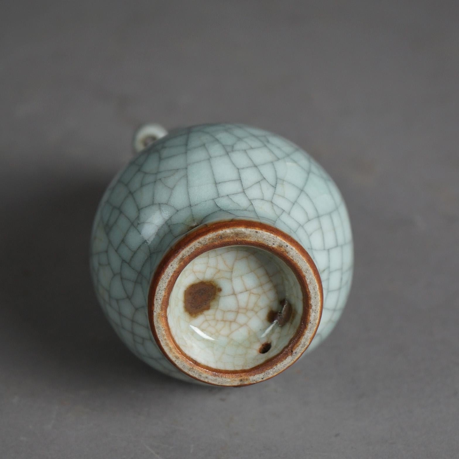Antique Chinese Crackle Glaze Pottery Vase C1930 2