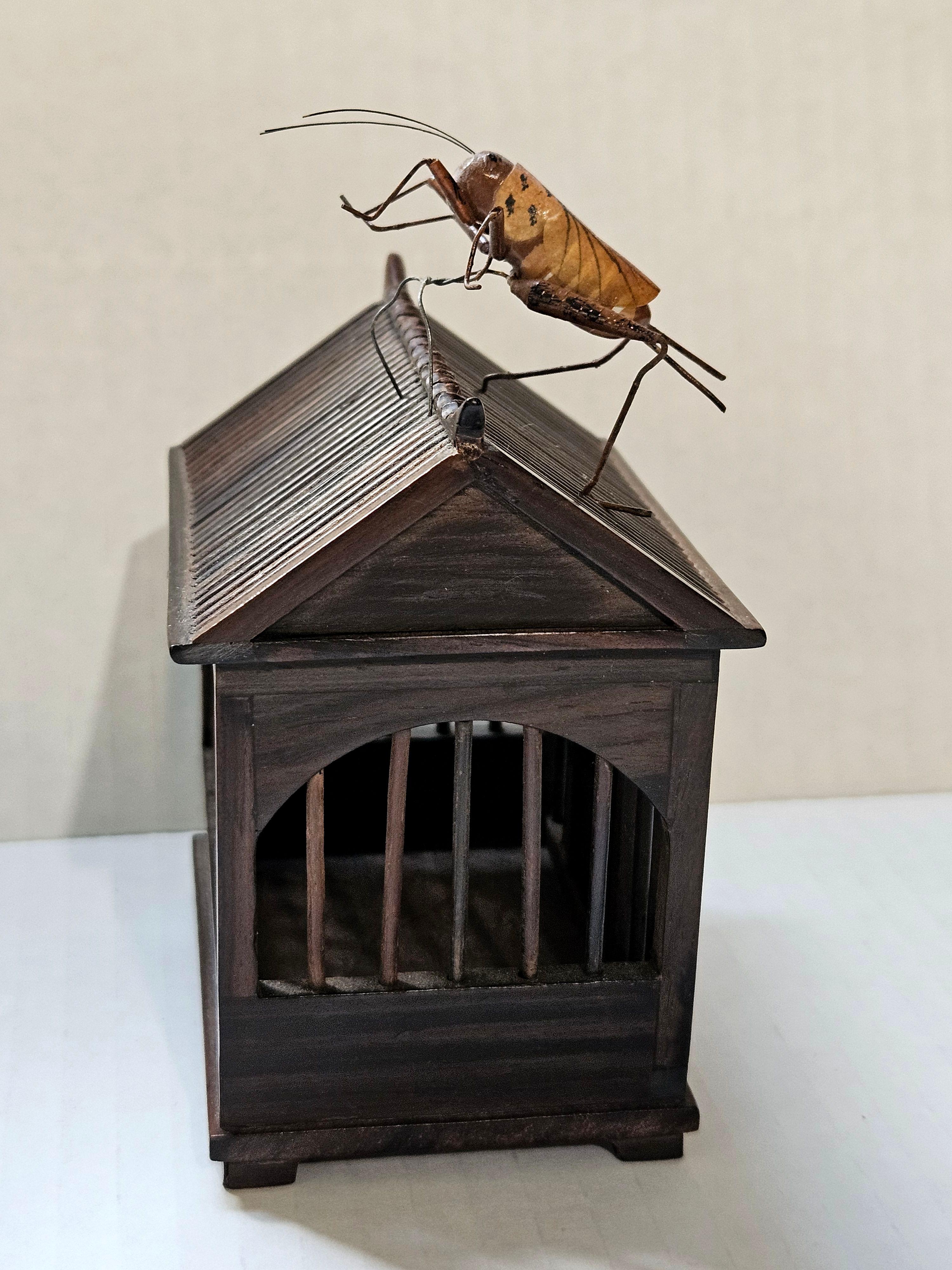 Hand-Carved Antique Chinese Cricket Cage 