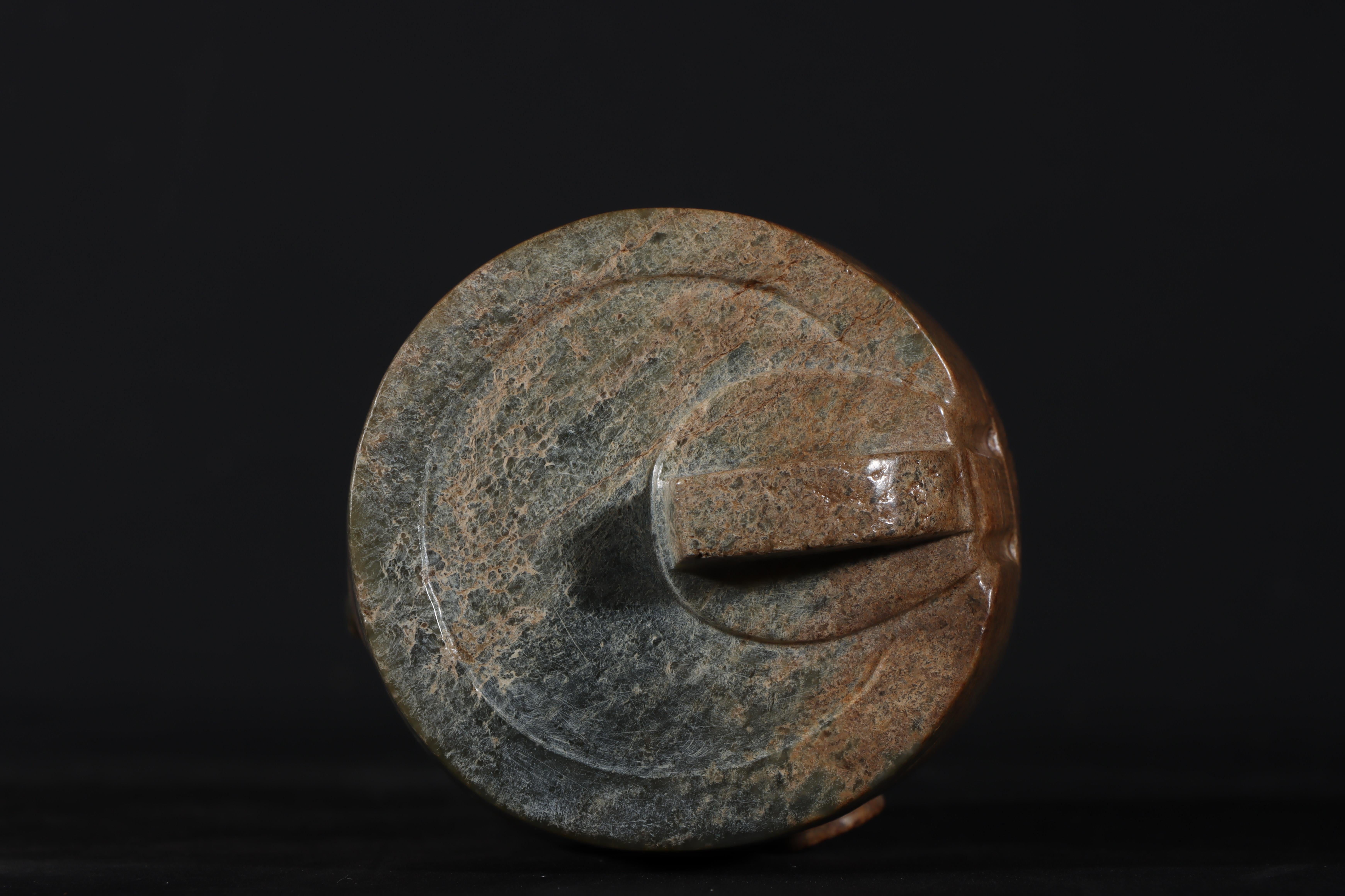 Antike chinesische kulturelle Buddha-Kopf-Skulptur aus Jade 6