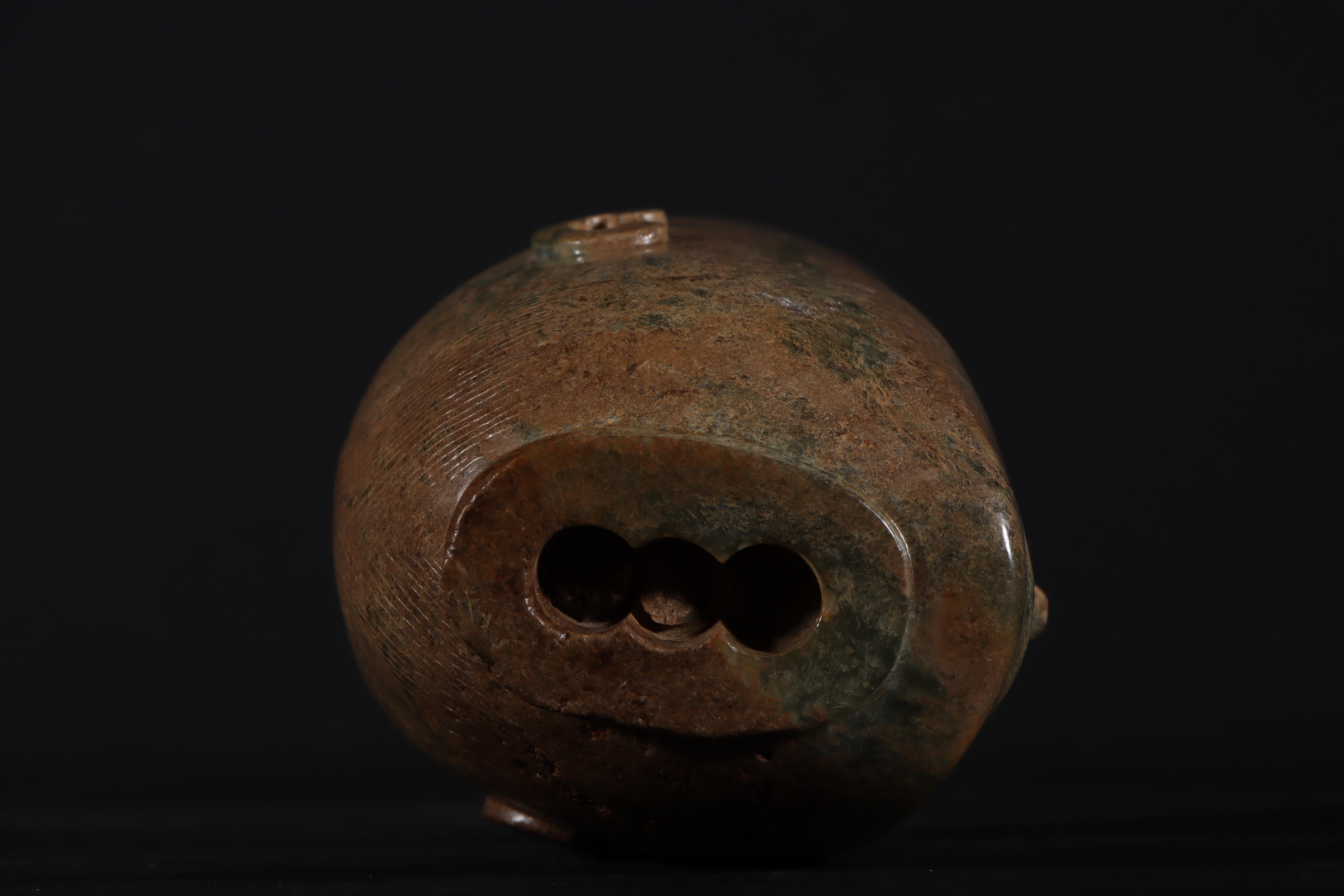 Antike chinesische kulturelle Buddha-Kopf-Skulptur aus Jade 7