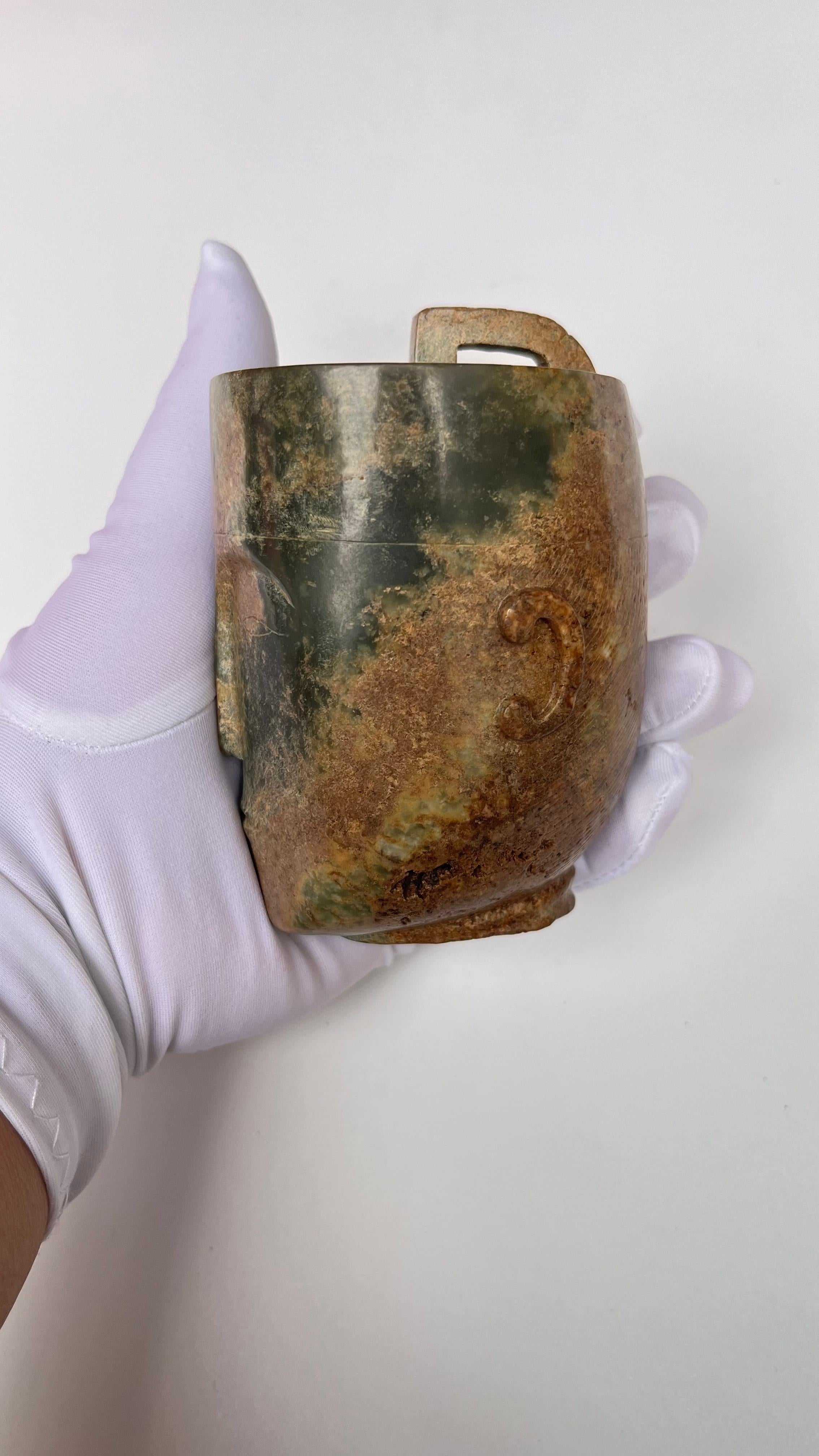 Antike chinesische kulturelle Buddha-Kopf-Skulptur aus Jade 9