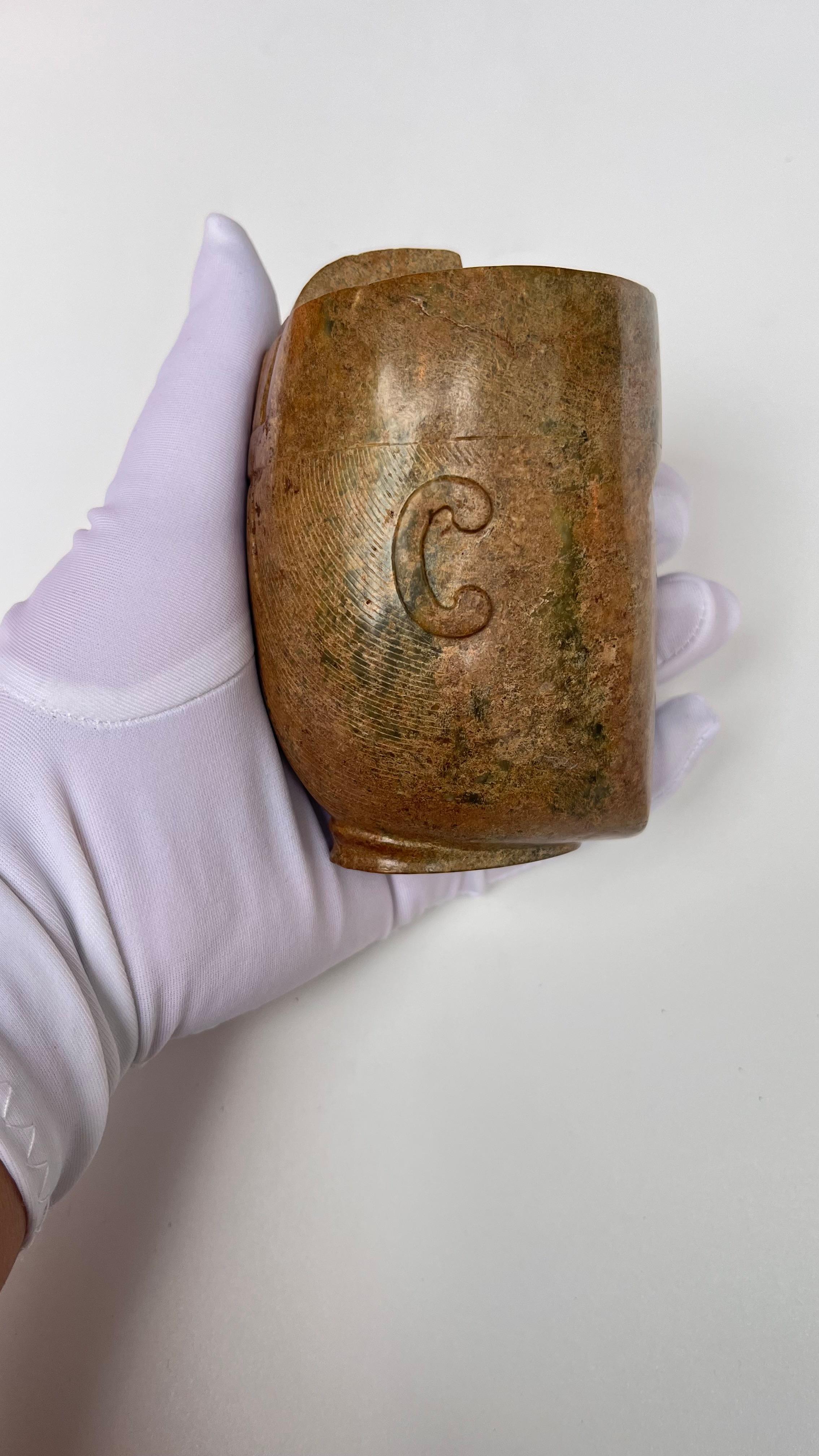 Antike chinesische kulturelle Buddha-Kopf-Skulptur aus Jade 11