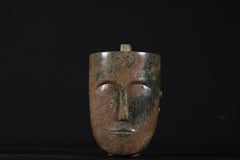 Antike chinesische kulturelle Buddha-Kopf-Skulptur aus Jade